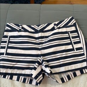 blue and white shorts